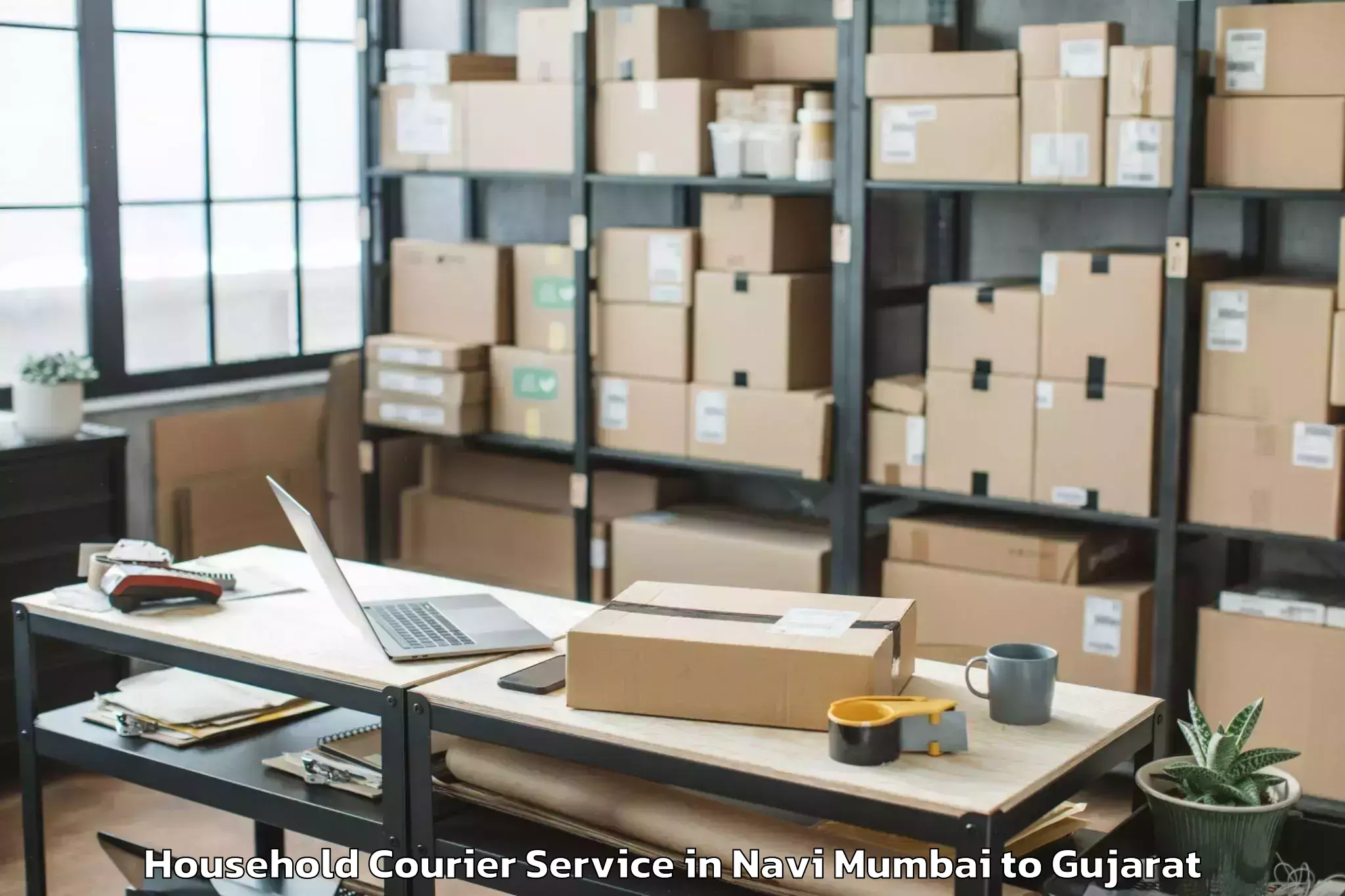 Leading Navi Mumbai to Navrangpura Household Courier Provider